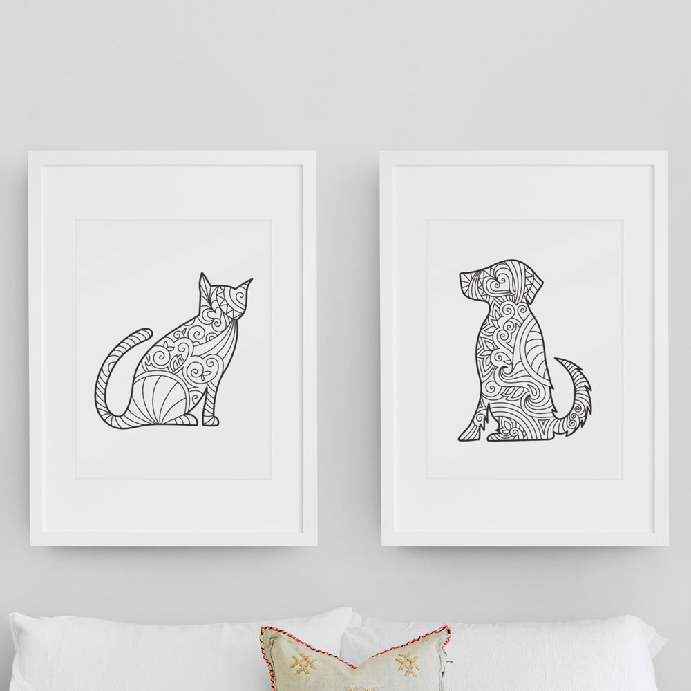 Cat & Dog - Printable Wall Art for Kids Playroom or Bedroom - Image 5