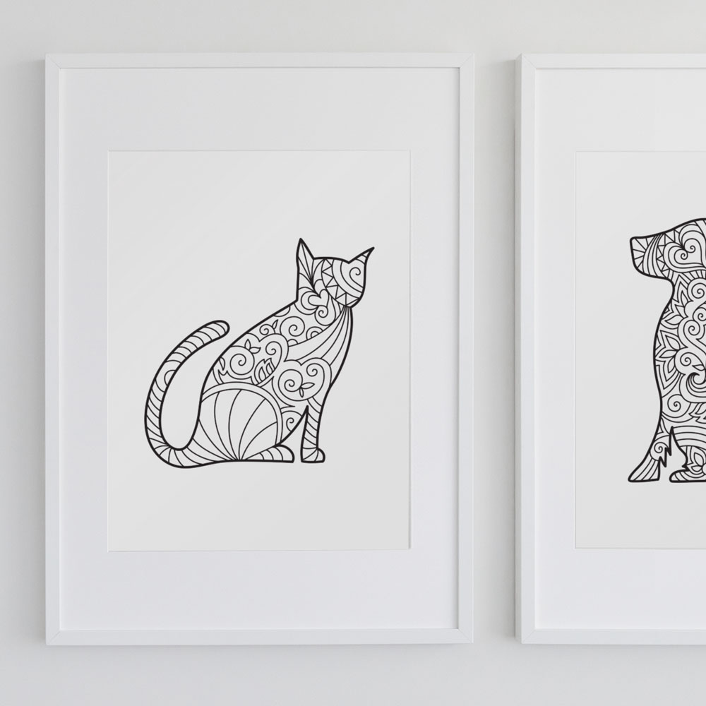 Cat & Dog - Printable Wall Art for Kids Playroom or Bedroom - Image 3
